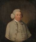 AmericanAnglo School 18th Century Portrait of an Elderly Gentleman Wearing a Powdered Wig and Gray Suit