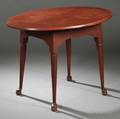 Queen Anne Redpainted Tiger Maple Tea Table