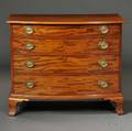 Mahogany and Mahogany Veneer Bowfront Chest of Four Drawers