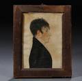 American School 19th Century Profile Portrait Miniature of a Young Man
