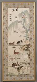 Embroidered Panel Depicting Horses