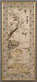 Embroidered Panel Depicting Deer