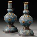 Pair of Cloisonne Candlesticks