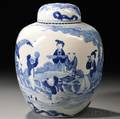 Blue and White Covered Jar