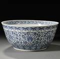 Blue and White Mingstyle Punch Bowl