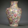 Famille Rose Millefleur Vase