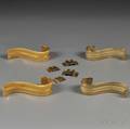 Two Pairs of Giltbronze Scrolledband Drapery Tiebacks