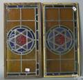 Pair of stained glass panels