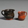 Miniature Redware Pitcher and Mug