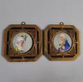 Pair of Giltbrassframed Grand Tour Miniature Portraits