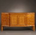 Biedermeierstyle Mapleveneered Breakfront Cabinet