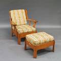Arts  Craftsstyle Cherry Chair and Ottoman