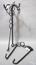 Wrought iron fireplace crane