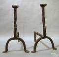 Pair of wrought iron andirons