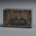 Russian 875 Silver and Niello Cigarette Box