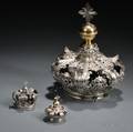 Three Silver Santos Figure Crowns