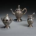 Assembled Threepiece American Silver Tea Service