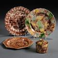 Four Staffordshire Tortoiseshell Glazed Creamware Items