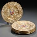 Eight Royal Worcester Handpainted Service Plates