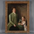 British School 18th Century Halflength Portrait of a Woman and Child in a Landscape