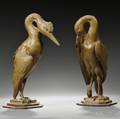 European School 20th Century Two Bronze Egrets