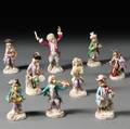 Nine Members of a Porcelain Monkey Band