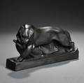 Wedgwood Skeaping Black Basalt Model of a Tiger and Buck