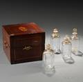 Mahoganyveneer Boxed Decanter Set
