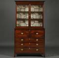 Georgianstyle Mahogany Veneer Bureau Bookcase