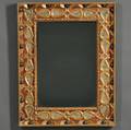 Carved Painted and Gilded Wood Mirror