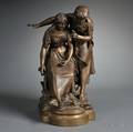 After Emile Joseph Ernest Carlier French 18491927 Bronze Figure of Two Peasant Women