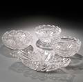 Four Colorless Cut Glass Serving Dishes
