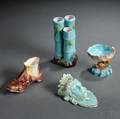 Four Small Majolica Items