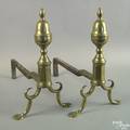 Pair of Philadelphia brass andirons ca 1815