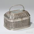 Silverplated Basketform Lidded Box