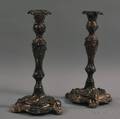 Pair of English Silver Candlesticks with Weighted Bases