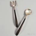 Pair of Jose Anton Woodhandled Sterling Silver Salad Servers