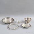 Five Pieces of Sterling Silver and Silvermounted Tableware