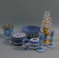 Twenty Wedgwood Light Blue Jasper Items