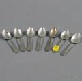 Set of Seven Dominick  Haff Pointed Antique Sterling Silver Demitasse Spoons