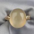 18kt Gold Chalcedony and Diamond Ring Pomellato