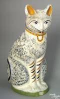 Chalkware figure of a cat 19th c