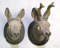 Two chalkware deer heads late 19th c