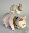 Chalkware nodding cat late 19th c