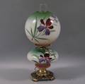 Late Victorian Handpainted Glass Kerosene Lamp