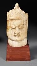 Ivory Buddha Head on Stand