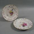 Two Floralpainted Meissen Luncheon Plates