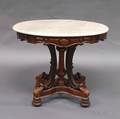 Victorian Mahogany Veneer Marbletop Table