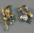 Two Gold Gemset Brooches