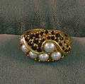 14kt Gold Pearl and Garnet Ring